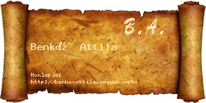 Benkő Attila névjegykártya