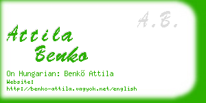 attila benko business card